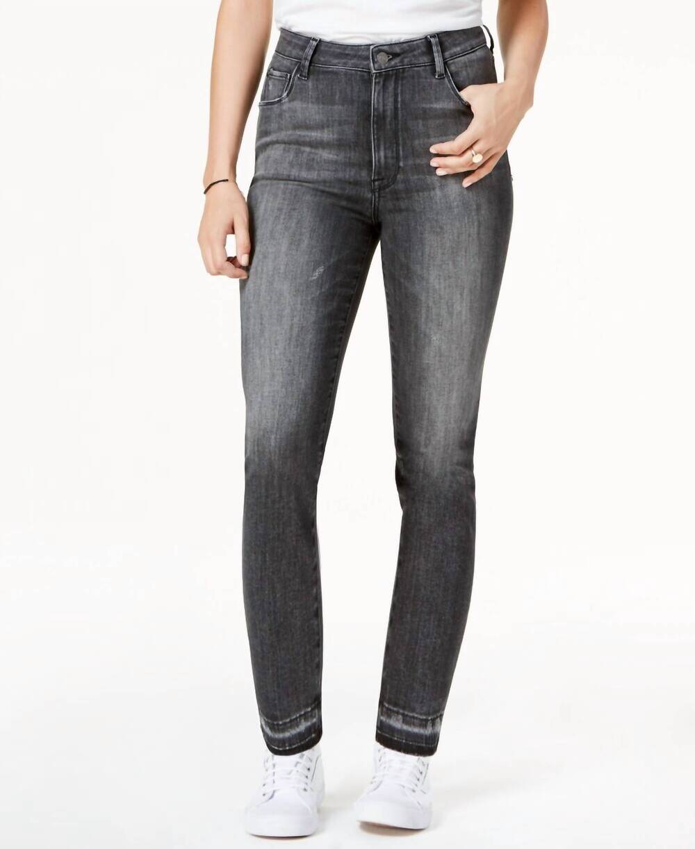 NEW M1858 women's audrey high rise slim straight leg jeans in shadow
